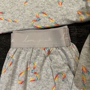 Victoria's Secret PINK Grey Candy Cane Print Pajama Pants